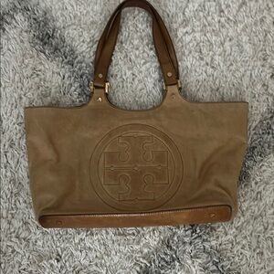 Tory Burch Brown Leather Embossed Tote